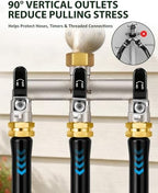 3-Way Garden Hose Splitter, Heavy-Duty Brass, 3/4" GHT, (Black) - Image 4