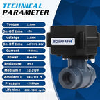 1" Motorized Ball Valve UPVC - 2 Wire Auto Return Electric Water Valve with Full Port, 9-24V AC/DC Automatic Ball Valve, IP67 - Image 6