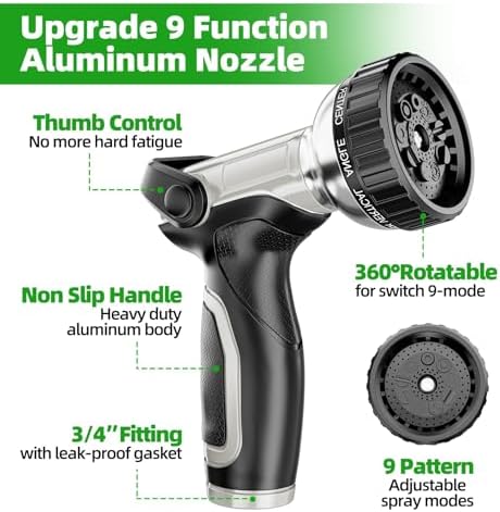 SPECILITE Portable Garden Hose Reel with 75ft Heavy Duty 304 Stainless Steel Water Pipe, Wall Mount Lightweight Winder Combo with Nozzle for Outside, Yard, Patio - Image 6