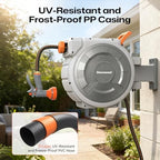 Retractable Garden Hose Reel, 1/2 Inch x 85 ft Wall Mounted, Heavy Duty Garden Hose Reel with 9 Patterns Nozzle, Any Length Lock, Upgraded Slow Return System and 180°Swivel Bracket (1/2" 85FT) - Image 5