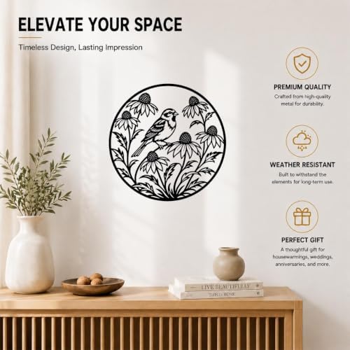 Bird Perched Metal Wall Art with Single Bird and Vivid Colors Home Decor - Image 3