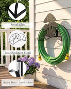 Mushroom Hose Holder Metal Wall Mount Heavy Duty 125'5/8"Garden Hose Hanger - Image 3
