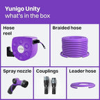 UNITY 100ft, Wall-Mounted Retractable Hose Reel, Slow Rewind, Complete System with Spray Nozzle, 180° Pivoting Mount, Fully Preassembled Compact System for Home & Garden Watering - Image 6