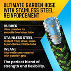 PowerFlow Metal Garden Hose, 100 Ft Non-Expandable Water Hose, Green - Image 6
