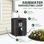 200 Gal Collapsible Rain Barrel with Spigot, Filter and Overflow Kit, Black - Image 5