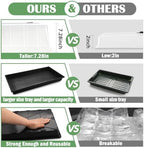 5 Pack 1020 Plant Tray with Tall Dome (7.3 inch), Plastic Flat Seed Starter Tray with Humidity Domes, Heavy Duty 1020 Trays with Lid, Durable Carrying Seedling Starting Tray for Planting (Black) - Image 3