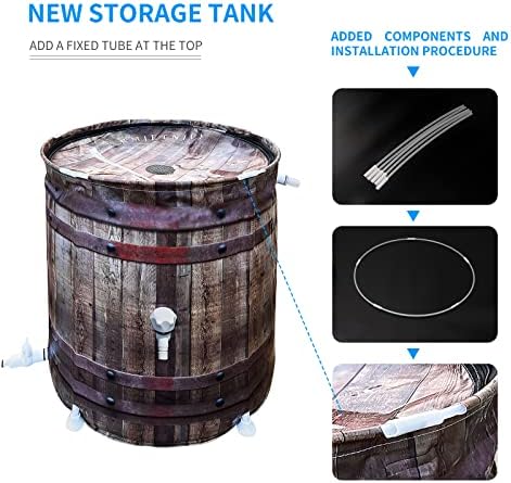 Rain Barrel Anti-Collapse Collapsible Rainwater Collection System,Portable Water Storage Tank,Garden Water Catcher - Image 3