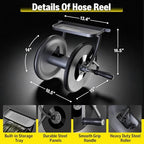 Heavy Duty Wall Mounted Garden Hose Reel, 130ft Rubber Hose 5ft Leader Hose - Image 6