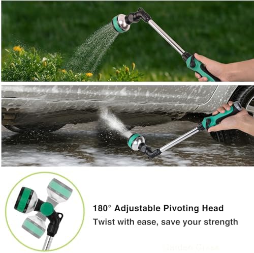 Yesker Metal Watering Wand for Garden Hose, 21 Inch, 10 Spray Patterns, Adjustable Water Sprayer with Pivoting Head, Garden Hose Nozzle with Thumb Flow Control, Ideal for Water Plant and Yard Washing - Image 6