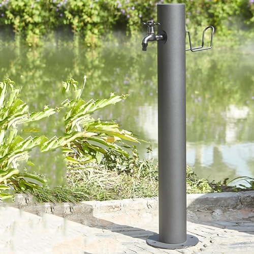 Garden Water Column with Faucet,304 Stainless Steel Vertical Water Column Outdoor Hose Stand ，Landscape Decor Yard Hydrant Fountain ，for Car Washing and Watering by Unknown
