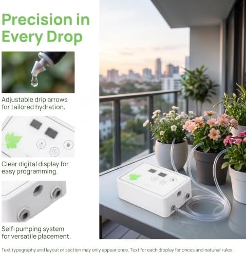Auto Drip Irrigation Kit, Built-in Water Pump(2 Meters / 78.74 Inches of Lifting Height), Programmable Timer, Can Water 16 Potted Plants, Suitable for Gardens, Lawns and Resort Areas - Image 5