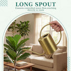 Zhehao Gold Stainless Steel Watering Can 2l/68oz with Long Spout for Plants - Image 3