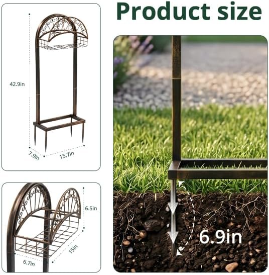 Heavy Duty Garden Hose Holder Stand with Basket, Freestanding Outdoor Organizer - Image 7
