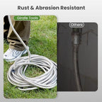 Giraffe Tools Garden Hose 100ft x 3/4", 304 Stainless Steel Metal Water Hose, No Kink Garden Water Hose with 9 Pattern Spray Nozzle, Flexible, Lightweight, Kink Free Hose for Yard, Outdoor - Image 4