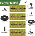 Drip Irrigation System Kit Garden Watering System 200ft 1/4 Inch Soaker Hose 100ft 1/4 Inch Drip Irrigation Tubing with Distribution Tubing and Accessories for Garden Greenhouse Patio Lawn - Image 3