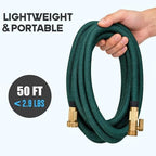 Expandable Garden Hose 50 ft with 10 Function Nozzle Sprayer, Lightweight & No-Kink Flexible Water Hose with Durable Latex Core & Solid Brass Fittings, 50ft Retractable Stretch Hose (DarkGreen) - Image 6