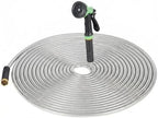 25FT/50FT/75FT/100FT Stainless Steel Garden Hose with Spray Nozzle-Heavy Duty Metal Water Hose with Nozzle for Outdoor Watering and Car Washing, Non-Expandable by HighQualityandFastShipping