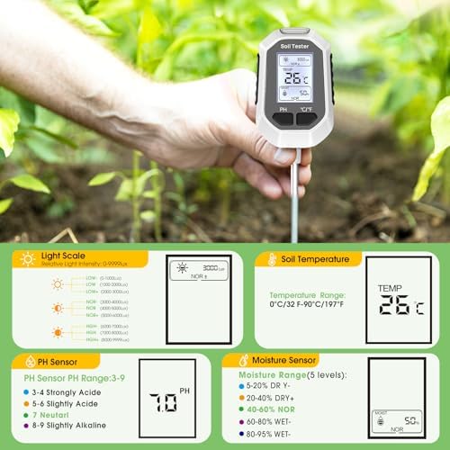 YAMRON 4-in-1 Soil Moisture Meter Digital Plant for Indoor ＆ Outdoor Plants - Image 3