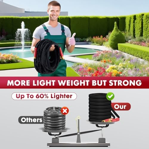 Panyee Upgraded 100FT Non-Expanding Garden Hose, Lightweight, Flexible Ultra-Light Water Hose, Burst-Resistant, Lead-Free, Anti-Kink, High-Pressure - Image 3