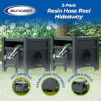 Suncast 2 Pack Hideaway Garden Hose Reel, Holds 100' of 5/8" Standard Vinyl Hose, Cyberspace Grey - Image 2