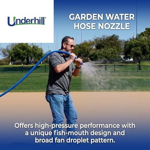 Underhill Precision Cloudburst Garden Water Hose Nozzle, Sprayer, 48 GPM 80 PSI, 3/4-Inch Thread Inlet, Heavy-Duty Brass and Rubber, HN4800 - Image 2