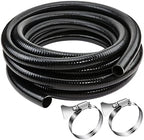 Flexible PVC Pipe2" Dia Black PVC Pipe, ID2" x50 feet Pool Hose,Spa Hose Tubing for Koi Ponds, Pond Tubing,Irrigation and Water Gardens,With 2PCS Stainless Steel Clamps by Doniks