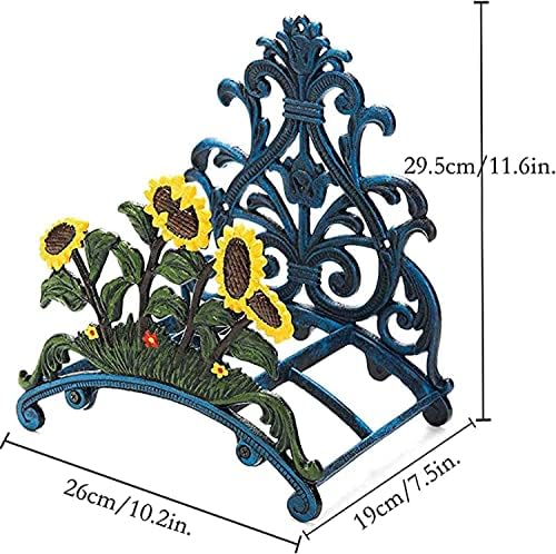 IOCCIOBB Garden Hose Holder Heavy Duty Decorative Metal Garden Wall Mounted Decorative Hose Reel Hanger Organizer Metal Art - Image 2