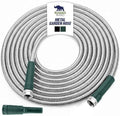 RUGGED RHINO Metal Garden Hose with Spray Nozzle, 75FT, 304 Stainless Steel, 750 PSI Burst Strength, Heavy Duty Flexible Water Hose, Kink Resistant, Leakproof for Yard, Lawn and Outdoor Use, Green by RUGGEDRHINO