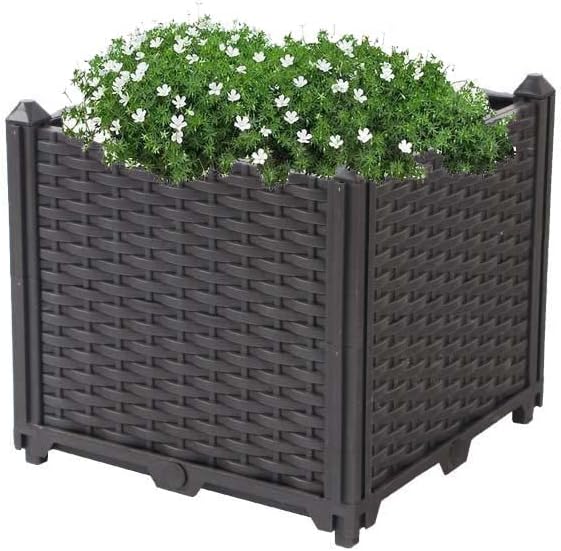 YSUEFIJO Raised Garden Bed Box Vegetable Planter, Planter Box Plastic Rectangle, Garden Bed Kit for Vegetables, Elevated Planter Box for Flower/Herb/Backyard/Patio/Balcony by WELCOMETOYSUEFIJO