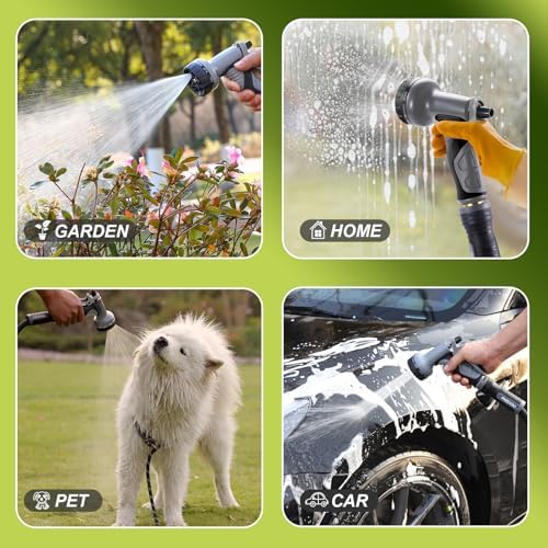 Relxitl Garden Hose, Flexible Water Hose, Ultra Lightweight Non-Expanding hose with 10 Function Sprayer, Leak proof, Pressure Resistant for Yard, Outdoor (Black, 100FT) - Image 6