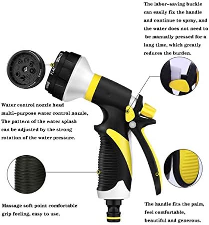 Hose Nozzle, Garden Spray Nozzle, 8 Patterns Thumb Control Heavy Duty Hose Nozzle for Hand Watering Plants and Lawn, Car Washing, Pa - Image 3