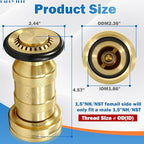 Happy Tree 1-1/2" NST/NH Fire Hose Nozzle 100 psi 85 gpm Brass Fire Equipment Heavy Duty Industrial Jet Fog Spray Nozzle Slim Neck - Image 2