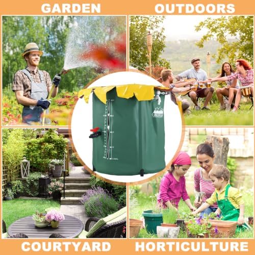 52 Gallon Rain Collection System Collapsible PVC Water Storage with Three Spigots Water Barrel Collector Garden Water Catcher - Image 2