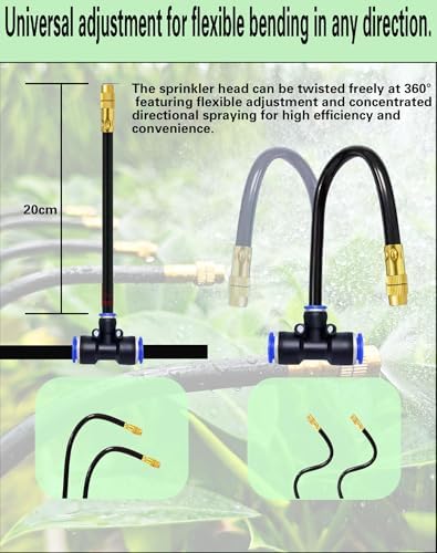 Drip Irrigation System,Automatic Garden Watering System, 360 Degree Adjustable Garden Sprinkler, High Output Mist Spray Nozzle for Potted Plants, Easy Connect & Rotating Head, Customizable Water Flow - Image 5