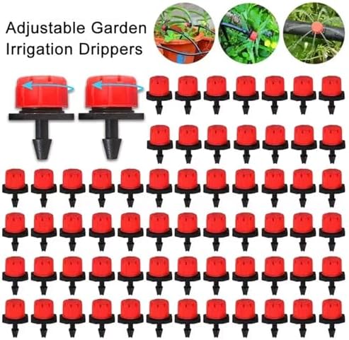 Drip Irrigation Emitters 400PCS Drip Irrigation System Plant Watering Set Watering Kits Adjustable Drippers Irrigation(Red-400PCS) - Image 7