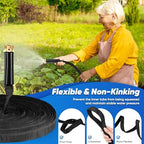 Garden Hose 100ft Lightweight, Non-Expanding, Leak-Proof Metal Connector, No-Knot No-Tangle, Easy to Store and Carry, Wear-Resistant, 3/4GHT Flexible Water Hose for Yard, Outdoor (Black) - Image 3