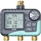 RAINPOINT 3 Zone Water Timer with Brass Inlet & Outlet, 3 Custom Watering Plans Sprinkler Timer, Featuring IP65 Waterproof,Rain Delay, Manual & Automatic Watering with Large LCD for Yard, 2026 Ver. by RainPoint