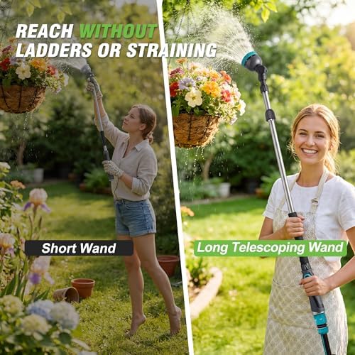 Telescoping Watering Wand with Thumb Control, 37-55 Inch Garden Hose Nozzle - Image 4