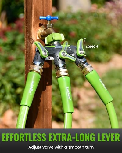 RAINPOINT Hose Splitter, 3 Way&2 Way Set, 100% Metal Heavy Duty Garden Hose Splitter With Extra Long Handle & Individual Shut Off, 3/4 Inch GHT Thread Water Hose Connector For Outdoor Spigot Faucet - Image 6