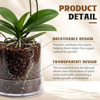 2 Pcs 4 Inch Clear Acrylic Orchid Planter Pot with 360° Round Holes & Tray - Image 3
