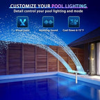 2026 Upgrade Pool Fountain for Inground/Above Ground Pools, 16-Colors 12 Modes LED Lights, Dual Spray 360° Adjustable Pool Sprinkler Waterfall Fountain, Tool-Free Installation Water Cooler - Image 4