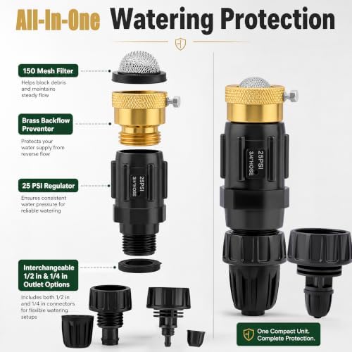 Drip Irrigation Faucet Adapter, 25 PSI, 1/2 and 1/4 in, 2-Pack - Image 3