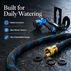 50ft Non-Expandable Garden Hose, Durable Fabric, Brass Connectors - Image 2