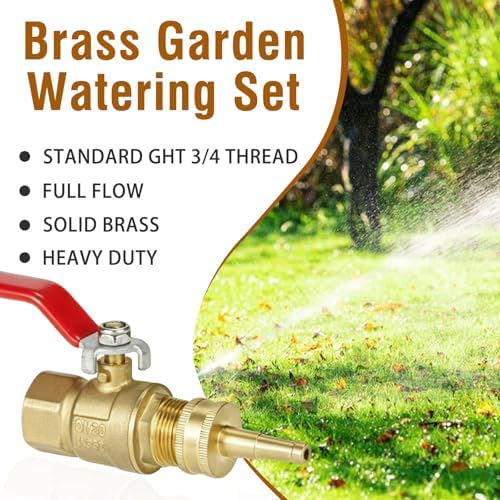 GHT3/4 Brass Garden Hose Valve with 2 Inch Jet Nozzle For Watering - Image 4