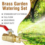 GHT3/4 Brass Garden Hose Valve with 2 Inch Jet Nozzle For Watering - Image 4