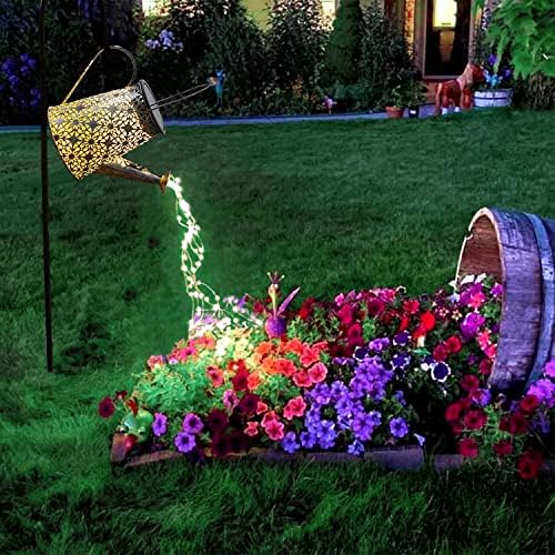 VOOKRY Watering Can with Lights, Large Hanging Solar Lights Outdoor Waterproof, Decorative Retro Metal Solar Garden Decor for Outside Patio Yard Porch Lawn, Gifts for Women Mom Grandma Birthday by VOOKRY