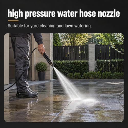 2Pcs High Pressure Hose Nozzle,Heavy Duty Adjustable Twist Hose Nozzle Jet Sweeper Nozzle,Home High Pressure Car Wash Water Gun,Washing Patio Cleaning, And Lawn Watering(And Washing US3/4") - Image 4