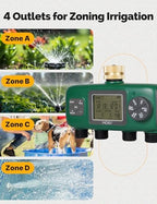MOES 4 Zone Sprinkler Timer for Garden Hose,Brass Inlet Water Timer - Image 3