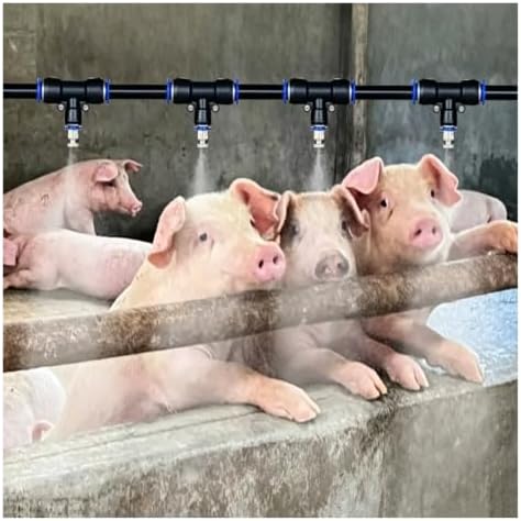 Barn Mist Cooling Kit - 32.8-656ft Outdoor Watering System with Brass Nozzles, Easy Install Atomizing Tubing for Greenhouses & Fences, Perfect for Humidifying & Cooling Plants by Unknown