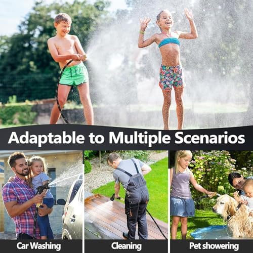 100 FT Non-Expandable Garden Hose, Lightweight Hose with 10 Function Spray Nozzle, Kink-Free Flexible Water Hose, Leak-Proof, 3/4'' Solid Connectors Garden Hose,Ultra Durable Garden Hoses - Image 7